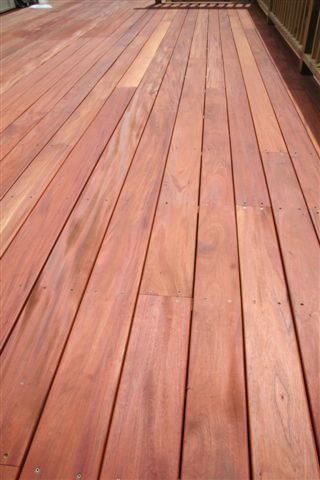 Fijian Genuine Mahogany - Close-up of finished deck planks
