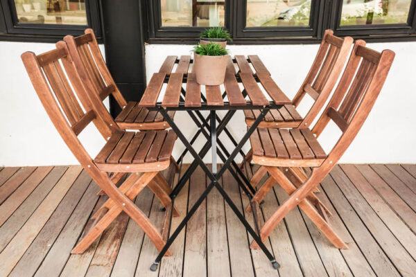 Outdoor Furniture Components Sample Wood Patio Table Chair Set